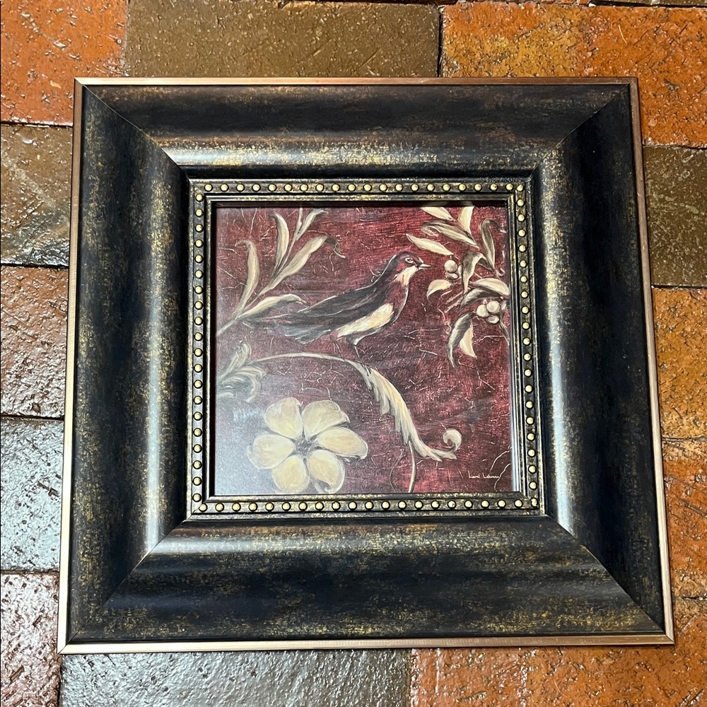 Pair of 14” X 14” Kirkland‘s framed print birds